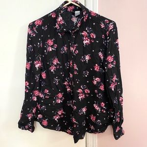 H&M Floral Button Down Top